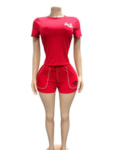 Load image into Gallery viewer, VIP1 Print Short Sleeve Tops Shorts 2 Piece Set

