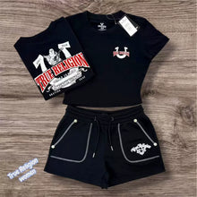 Load image into Gallery viewer, VIP1 Print Short Sleeve Tops Shorts 2 Piece Set
