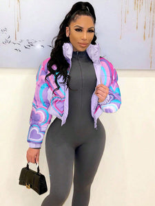 Long Sleeve Printed Cotton Jacket Coat