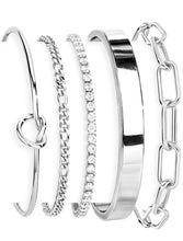 Load image into Gallery viewer, Gokeey Gold Bracelets Set for Women Non Tarnish, Waterproof 14K Gold Plated Sterling Silver Chunky Cuff Bracelet Stackable Gold Bangles Bracelet for Women Trendy Fashion Accessories Tie Knot Cuban Rope Paperclip Beaded Bracelet Stack Jewelry Mothers Day G
