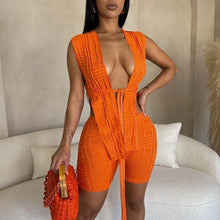 Load image into Gallery viewer, Sexy Bandage Tops And Shorts Two Piece Set
