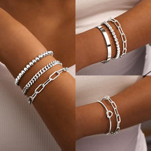 Load image into Gallery viewer, Gokeey Gold Bracelets Set for Women Non Tarnish, Waterproof 14K Gold Plated Sterling Silver Chunky Cuff Bracelet Stackable Gold Bangles Bracelet for Women Trendy Fashion Accessories Tie Knot Cuban Rope Paperclip Beaded Bracelet Stack Jewelry Mothers Day G
