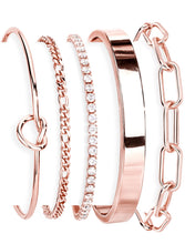 Load image into Gallery viewer, Gokeey Gold Bracelets Set for Women Non Tarnish, Waterproof 14K Gold Plated Sterling Silver Chunky Cuff Bracelet Stackable Gold Bangles Bracelet for Women Trendy Fashion Accessories Tie Knot Cuban Rope Paperclip Beaded Bracelet Stack Jewelry Mothers Day G
