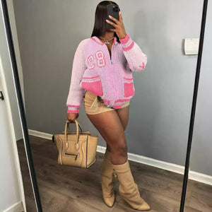 Letter Sweater Loose Long Sleeve Top