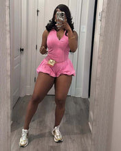 Load image into Gallery viewer, Solid Color Sleeveless Zipper Romper
