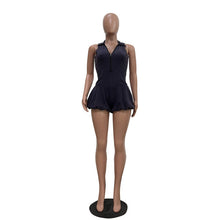 Load image into Gallery viewer, Solid Color Sleeveless Zipper Romper
