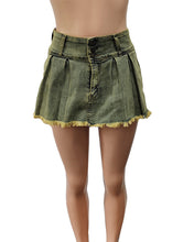 Load image into Gallery viewer, Fashion Denim Pleated Ultra-short Culottes
