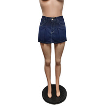 Load image into Gallery viewer, Fashion Denim Pleated Ultra-short Culottes
