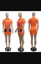 Load image into Gallery viewer, Fashion Pocket Short Sleeve Skirt Suit
