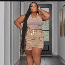 Load image into Gallery viewer, Plus Size Solid Vest And Shorts Two Piece Set
