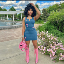Load image into Gallery viewer, Solid Color Print Mini Dress
