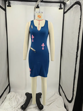 Load image into Gallery viewer, Solid Color Print Mini Dress
