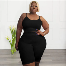 Load image into Gallery viewer, Plus Size Casual Solid Sling Vest And Shorts Sport Suit
