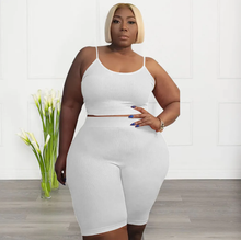 Load image into Gallery viewer, Plus Size Casual Solid Sling Vest And Shorts Sport Suit
