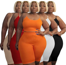 Load image into Gallery viewer, Plus Size Casual Solid Sling Vest And Shorts Sport Suit
