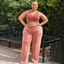 Load image into Gallery viewer, Plus Size Sleeveless Tank Tops And Wide Leg Pants Suit
