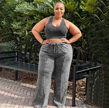 Load image into Gallery viewer, Plus Size Sleeveless Tank Tops And Wide Leg Pants Suit
