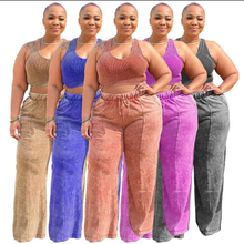 Load image into Gallery viewer, Plus Size Sleeveless Tank Tops And Wide Leg Pants Suit
