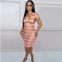 Load image into Gallery viewer, Sexy Sleeveless Knits Tassel Midi Dress

