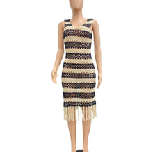 Load image into Gallery viewer, Sexy Sleeveless Knits Tassel Midi Dress
