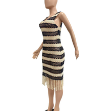 Load image into Gallery viewer, Sexy Sleeveless Knits Tassel Midi Dress
