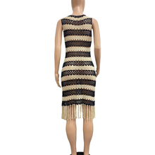 Load image into Gallery viewer, Sexy Sleeveless Knits Tassel Midi Dress
