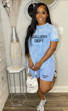 Load image into Gallery viewer, Plus Size Casual Letter Print Short Sleeve 2 Piece Shorts Set
