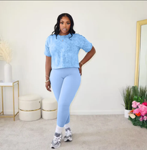 Load image into Gallery viewer, Casual Print Short Sleeve Sports Two Piece Pants Set
