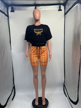 Load image into Gallery viewer, Print Short Sleeve Two Piece Shorts Set
