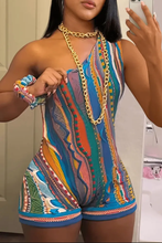 Load image into Gallery viewer, Printed One Shoulder Rompers
