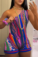 Load image into Gallery viewer, Printed One Shoulder Rompers
