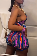 Load image into Gallery viewer, Printed One Shoulder Top Shorts Suit
