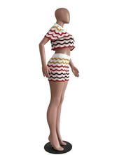 Load image into Gallery viewer, Casual Color Block Knits Two Piece Shorts Set
