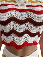 Load image into Gallery viewer, Casual Color Block Knits Two Piece Shorts Set
