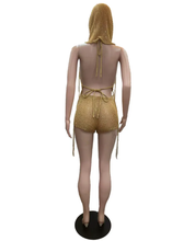 Load image into Gallery viewer, Sexy Hollow Out Sequin Backless Two Piece Shorts Set
