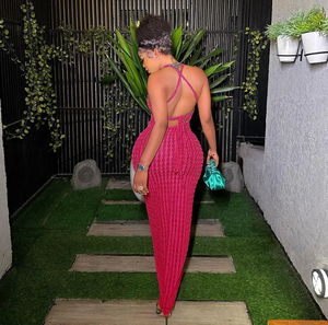 Backless Sexy Solid Maxi Dress