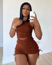Load image into Gallery viewer, Solid Tank Top Drawstring Shorts 2 Piece Sets
