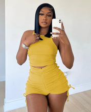 Load image into Gallery viewer, Solid Tank Top Drawstring Shorts 2 Piece Sets
