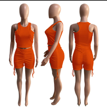 Load image into Gallery viewer, Solid Tank Top Drawstring Shorts 2 Piece Sets
