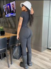 Load image into Gallery viewer, Slim Fit Short Sleeve Top Pants Suit
