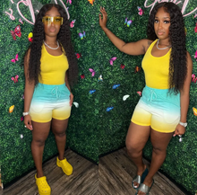 Load image into Gallery viewer, Casual Tank Top+Gradient Shorts Two Piece Sets
