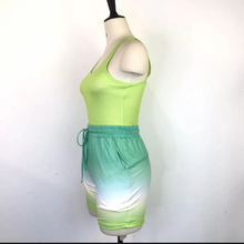 Load image into Gallery viewer, Casual Tank Top+Gradient Shorts Two Piece Sets
