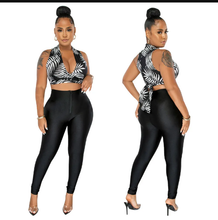 Load image into Gallery viewer, Sexy Deep V-Neck Lace-Up Top+Pencil Pants Two Piece Set
