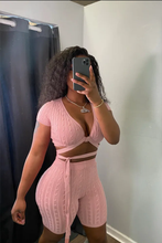 Load image into Gallery viewer, Solid Color Bandage Tight Two Piece Shorts Set
