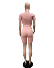 Load image into Gallery viewer, Solid Color Bandage Tight Two Piece Shorts Set

