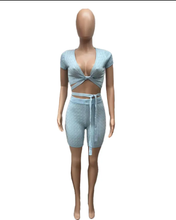 Load image into Gallery viewer, Solid Color Bandage Tight Two Piece Shorts Set
