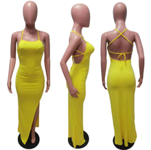Load image into Gallery viewer, Sexy Backless Solid Color Long Dress
