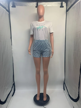 Load image into Gallery viewer, Letter Print Solid T Shirts And Shorts Two Piece Set
