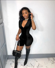 Load image into Gallery viewer, Velvet Short Sleeve Solid Romper

