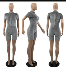 Load image into Gallery viewer, Velvet Short Sleeve Solid Romper
